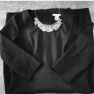 Classy black, patterned H&M dress, zip back